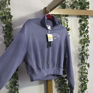 Quarter Zip Nike Women's Cropped Lavender Cowl  Zip Sweater